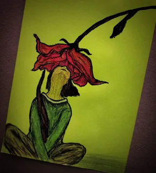 Girl And Her Rose Crown